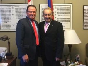 Посол Армении в Канаде Армен Еганян 6 февраля встретился с членом Парламента Канады от Консервативной партии, председателем парламентской группы дружбы Канада – Армения Гарольдом Альбрехтом.